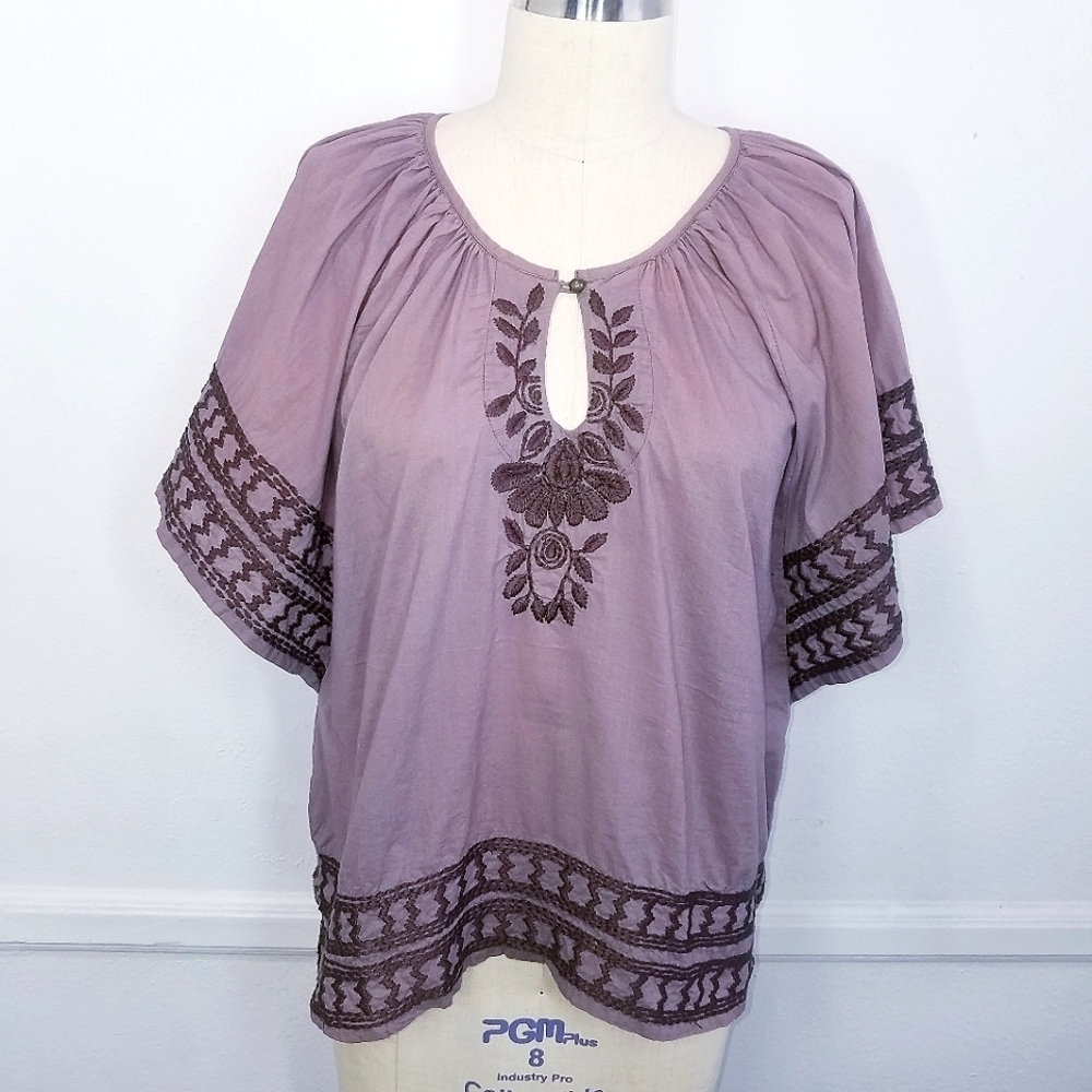 NEW Brochu Walker | Embroidery Boho Top, size P
